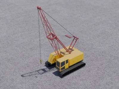 Crawler crane  Low-poly 3D model