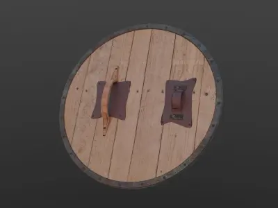 Wooden Shield Free 3D model purchase