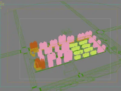 Architecture residential complex in china 3D model