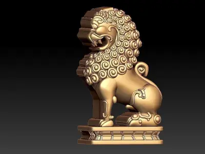 Chinese Lion Pendant 3D print model