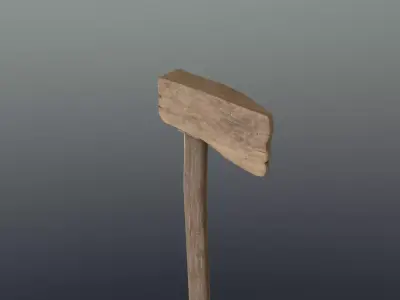 Axe - Wood Low-poly 3D model