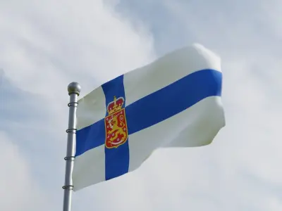 Animated Finland Flags 3D model