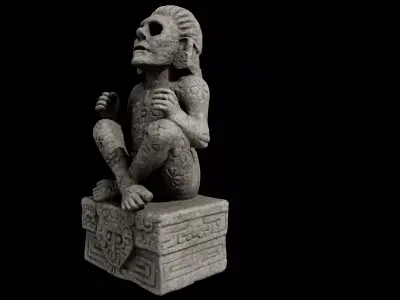 Aztec Stone Statue2 3D model