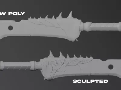 Stylized Sword Thorn of The Wilds Low-poly 3D model