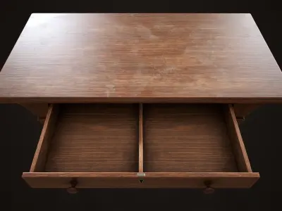 Vintage victorian desk Low-poly 3D model