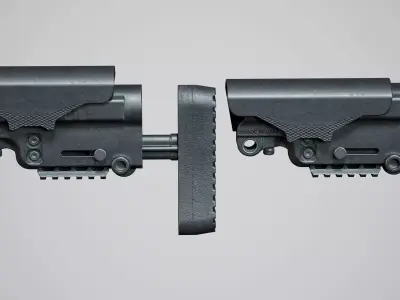 AR15 AB Arms stock low-poly 3d model Low-poly 3D model