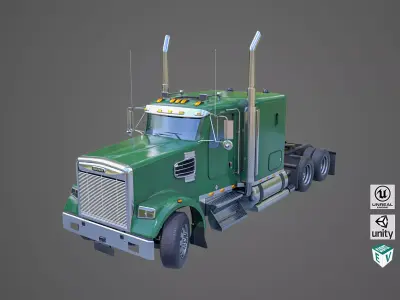 Heavy Truck Chassis 07 Generic Green All PBR Unity UE Textures Low-poly 3D model