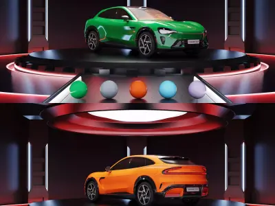 Car Showroom - Xiaomi YU7 Low-poly 3D model