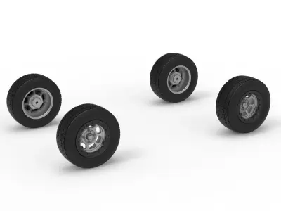Wheel Set of Mod Lite Race car Version 2 Scale 1 to 25 3D print model