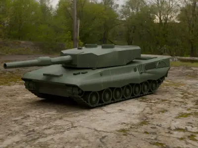 Leopard 2A4 Tank - Low Poly Low-poly 3D model