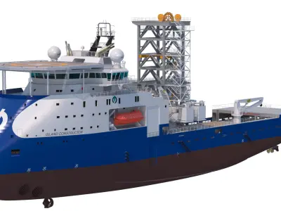 Construction and  Well Intervention Vessel Island Constructor 3D model