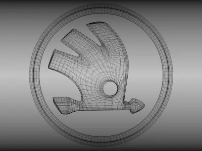 skoda logo 3D model Subdivision ready