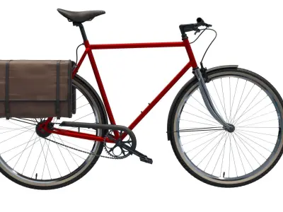 RED CLASSIC BICYCLE 3D model