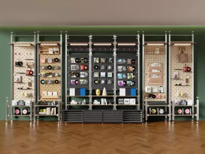 Modular Pegboard Retail Display System 3D Model Low-poly 3D model