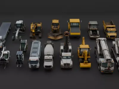Construction Vehicle Pack Low-poly 3D model