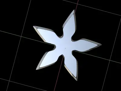 Shuriken silver star 3D print model