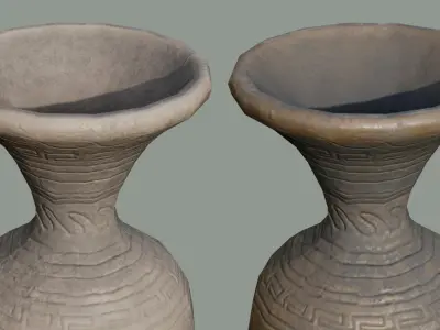 Ancient Ceramic Vase clay old pottery Low-poly 3D model