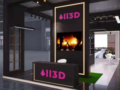 Exhibition Stand Stall 9X6 3 Side Open 3D model
