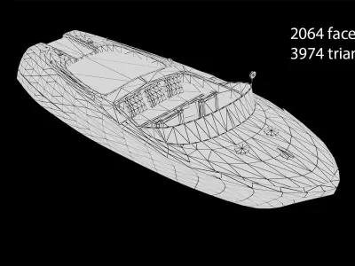Riva Aquarama Lamborghini model Low-poly 3D model