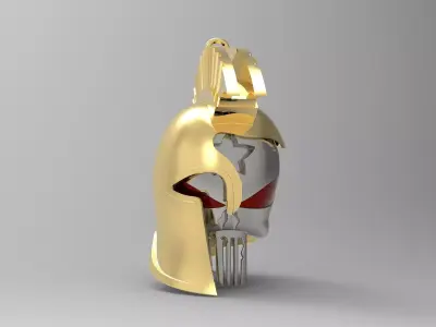 Spartan Helmet Punisher Skull 3D model