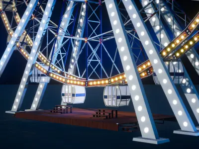 Ferris Wheel Low-poly 3D model purchase