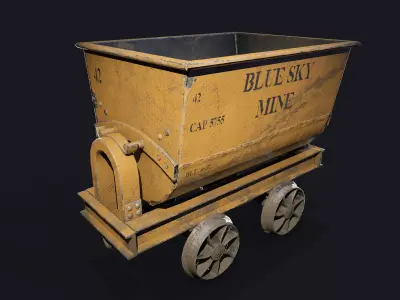 Mine Cart Low-poly 3D model purchase