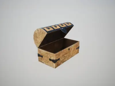 Medieval Chest Low-poly 3D model get