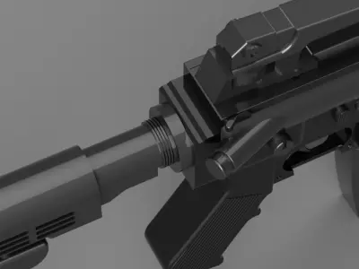 Assault rifle Low-poly 3D model