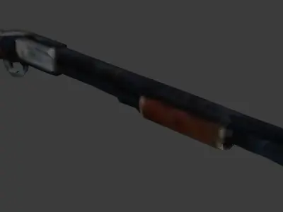 Ps1 Style Low Poly Shotgun Low-poly 3D model