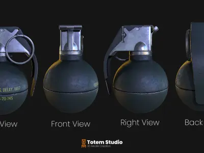 M67 Frag Grenade Low-poly 3D model get