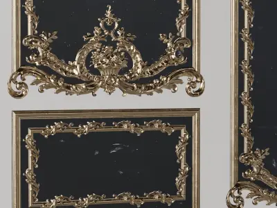 Set of mirrors in classic style 3D model