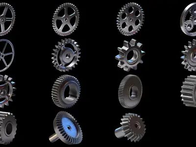 15 Gears Set 3D model