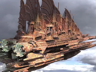 Red Drake Blade Ship 3D model