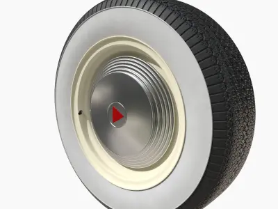 Generic 50s sedan wheel 3D model