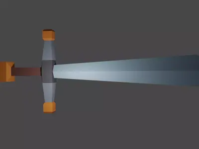 Low Polygon Sword 3D Model Free low-poly 3D model