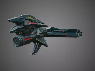  Futuristic Plasma Cannon 3D Model Low-poly 3D model
