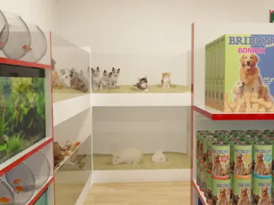 Pet Animal Fodder and Feed Shop 3D model
