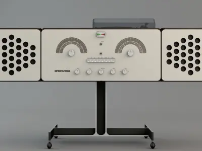 Vintage Radio Turntable 3D model