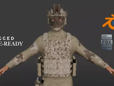 Elite Tactical Operative  Military Character with Rig  Assets Low-poly 3D model