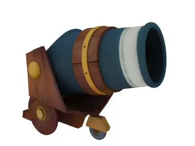 Cannon wooden 3D model purchase