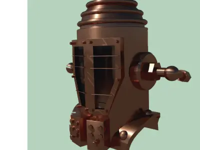 Antique diving helmet Low-poly 3D model