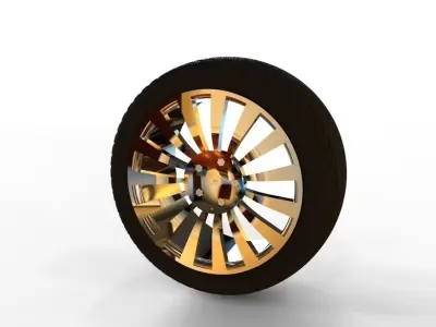 Alloy rim and Wheel Assembly 3D model