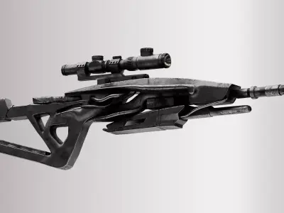 Modern futuristic sniper rifle 3D model