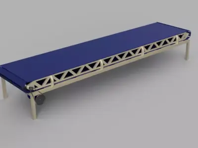 Industrial Slat Conveyor 3D model