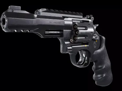 Revolver Smith and Wesson Magnum 357 Low-poly 3D model