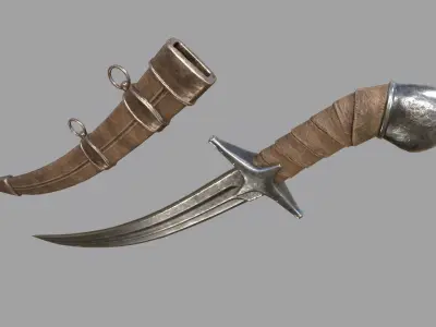 Pirate Saber Low-poly 3D model
