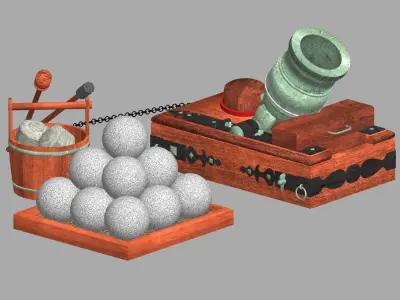 Mortar 500lbs Low-poly 3D model