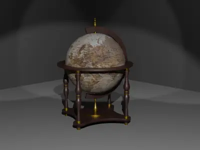 Vintage Globe Low-poly 3D model