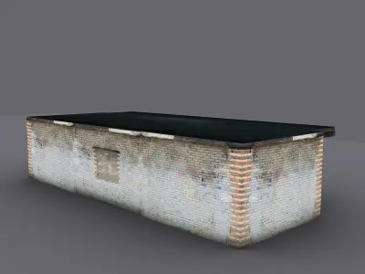 Old warehouse Low-poly 3D model