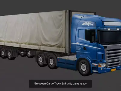 European Cargo Semi Truck 3D Model Pack